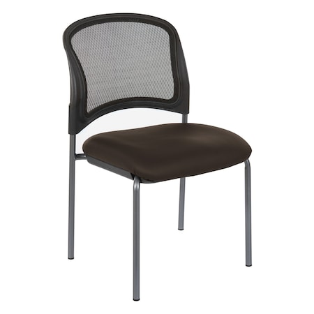 Office Star ProGrid Titanium & Black Visitors Chair, Straight Legs, Dillon Brown 86724R-R102