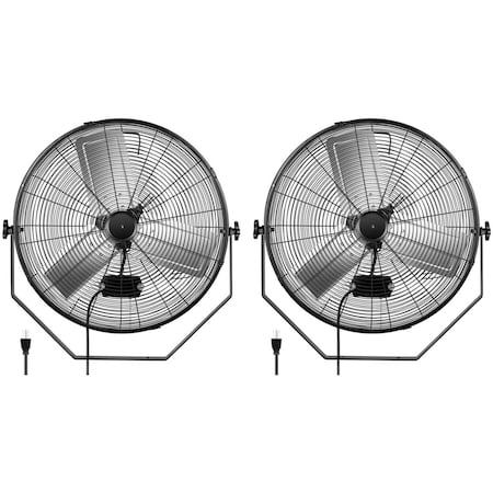 Edendirect 24 in.3 Speed High Velocity Commercial Black Indoor Wall Mount Fan 4800 CFM 3 Blades ZR-HIFANXWALLMOUNT24X2