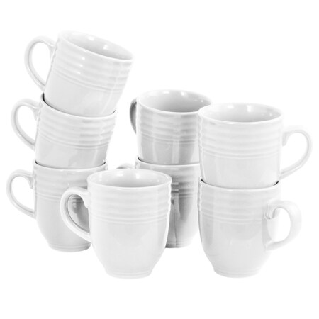 Gibson Home Plaza Cafe 15 oz Mug Set in White, 8PK 90739.01