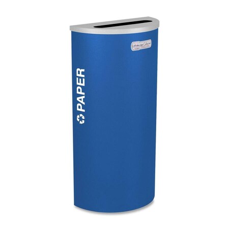 Ex-Cell Kaiser RC-KDHR-P RYX 8-gal recycling receptacle- half round top and Plastic decal- Royal Blue Texture finish RC-KDHR-P RYX