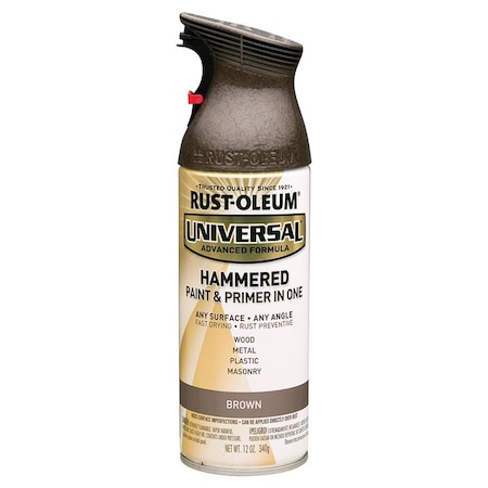 Universal 12 Oz Rust-Oleum Brands Brown Enamel Spray Paint, Hammered 245218