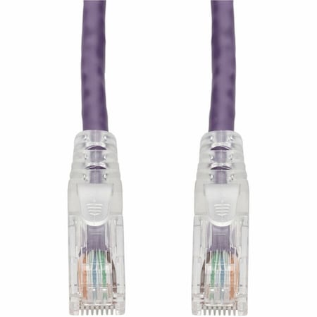 Add-On 1FT PURPLE CAT 6 PVC ETHERNET CABLE SNAGLESS EASY CLEAR BOOT TAA RJ-45 M/M ADD-1FCAT6-PE-TAA