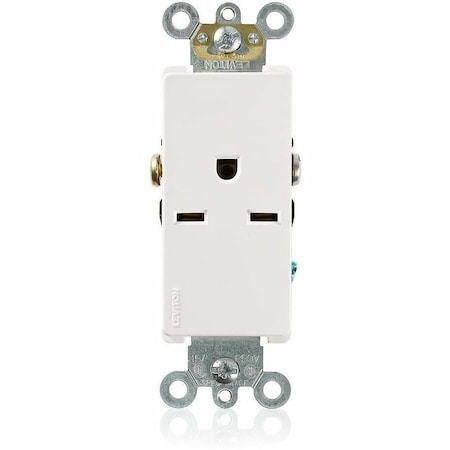 Leviton Commercial Grade Decora Receptacle, 15 Amp, 250 Volt 16651-W