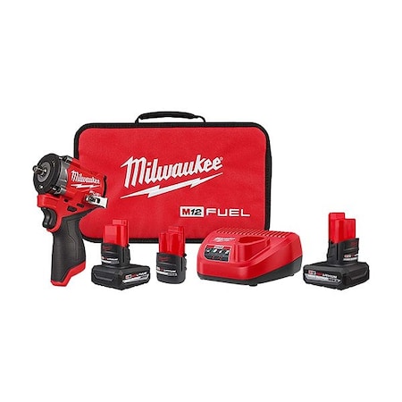Milwaukee Tool M12 FUEL Impact Wrench + HO 5.0 Battery 2562-22, 48-11-2450