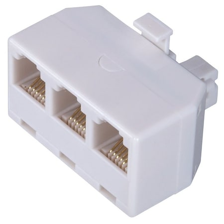 Zenith Telephone Splitter, 3 -Port/Way, White TS1001SPJ3W