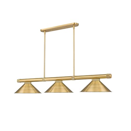 Z-Lite Vanguard Rubbed Brass 3 Light Billiard 3050-3RB-RB15