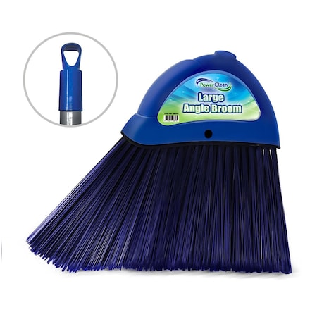 Powerclean Angle Broom, Large, 4ft. Handle, Blue ABL02