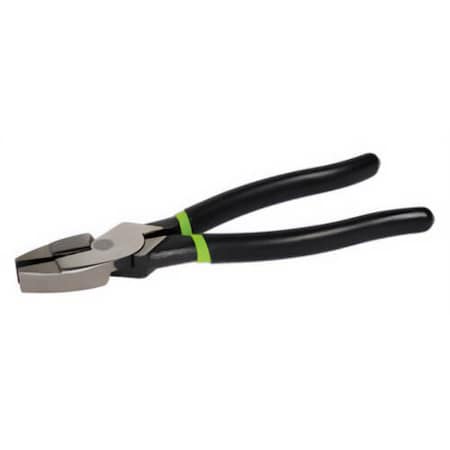 Greenlee High Leverage Side Cutting Plier, Diamond Serrated/Flat Chrome Vanadium Steel Jaw, 9-3/8 in OAL 0151-09D