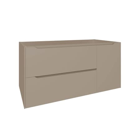 Homeroots 40" Taupe Wood Floating Bathroom Vanity With White Sink And Two Drawers 624125
