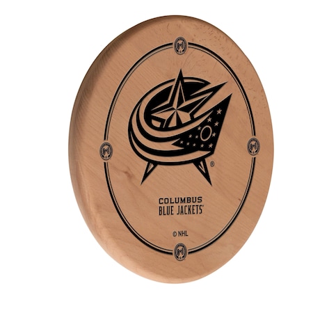 Holland Bar Stool Co Columbus Blue Jackets 13" Laser Engraved Solid Wood Sign WSgnLNatColBlu