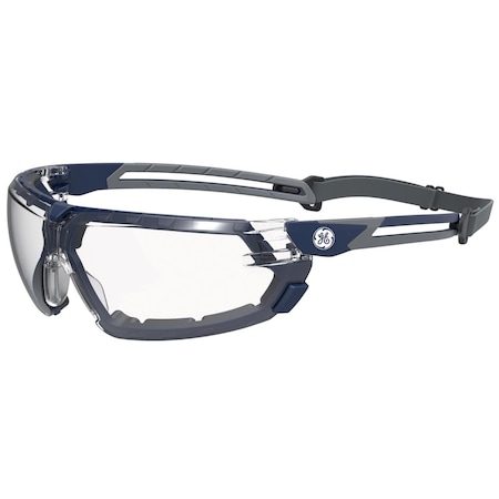 General Electric 11S Series Anti-Fog Impact-Resistant Safety Glasses Clear Lens Blue/Gray Frame 1 pk GE111CAF
