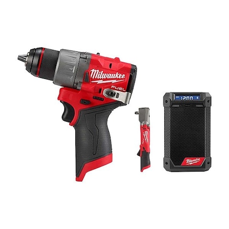 Milwaukee Tool M12 FUEL Drill + Radio + Impact Wrench 3403-20,2951-20,2565-20