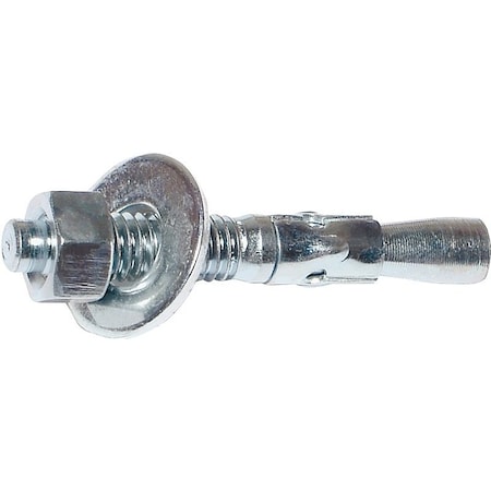 Midwest Fastener Wedge Anchor, 3/4" Dia., 4-1/4" L, Steel Zinc Plated 4140