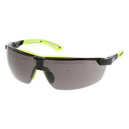 Mcr Safety Klondike (KD7R), Safety Glasses, Duramass Hard Coat, Gray Lens, Black Frame, Half Frame, 1 PR KD7R12