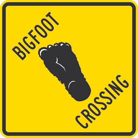Lyle Bigfoot Crossing with Symbol, 24x24, Diamond Grade, Yellow G-12357-DG_24x24