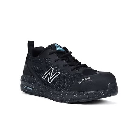 New Balance Women's Composite Toe Athletic Shoe, Black/Aqua, 8 1/2, B, WIDLOGIBL WIDLOGIBL-8.5B