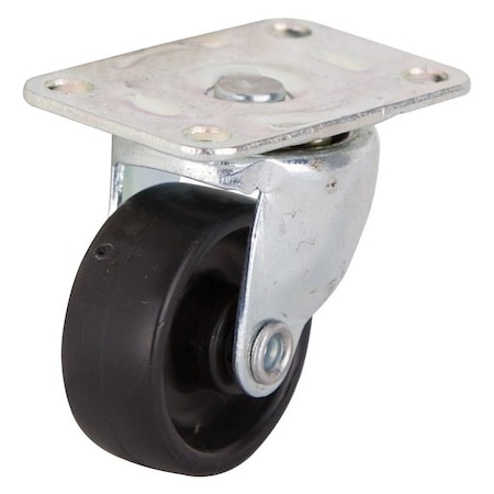 Prosource Swivel Caster, 1-1/4 in Dia Wheel, 1/2 in W Wheel, Plastic Wheel, Black, 40 lb JC-B01-PS