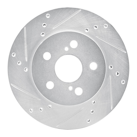 Dynamic Friction Co DFC Brake Rotor - Drilled and Slotted - Silver 631-76151L