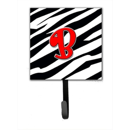Carolines Treasures Letter B Initial Monogram - Zebra Red Leash Holder Or Key Hook CJ1024-BSH4