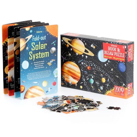 Amscope Kid's Discover the Wonders of the Solar System w/this Colorful 200-Piece Puzzle and 16-Page Fold-Ou BK-BJPSS
