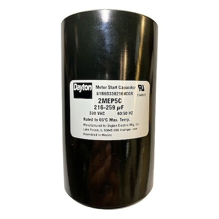 Dayton Motor Start Capacitor, Round 2MEP5