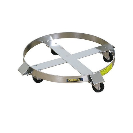 Zoro Select Drum Dolly, 85 gal, 31.5 in L, Silver 240198