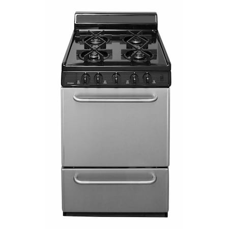 Premier Gas Range, 4 Sealed Burners, 24 inW x 40 inH x 26 inD, 2.42 cu. Ft., Stainless Steel 805786