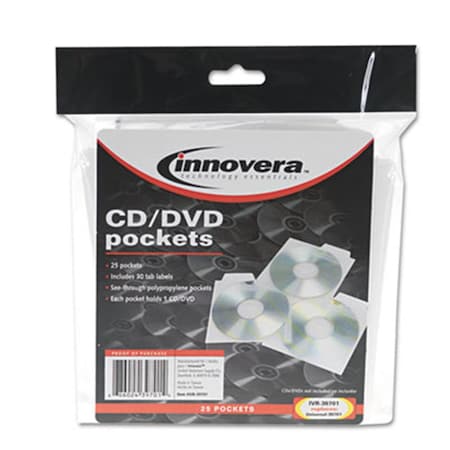 Innovera CDDVD Pockets, 25PK 39701