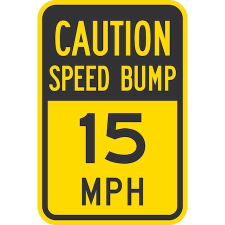 Lyle Caution Speed Bump 15 Mph, 12x18, Non-Reflective, Yellow G-4618-NA_12x18
