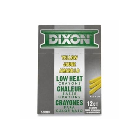 Dixon Ticonderoga Low Temperature Metal Marking Crayon, 1/2 in x 4-1/2 in, Yellow, 12PK 464-66000