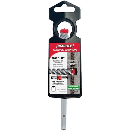 Diablo Rebar Demon 5/8'' x 6'' SDS-Plus Full Carbide Rotary Hammer Drill Bit DMAPL4210