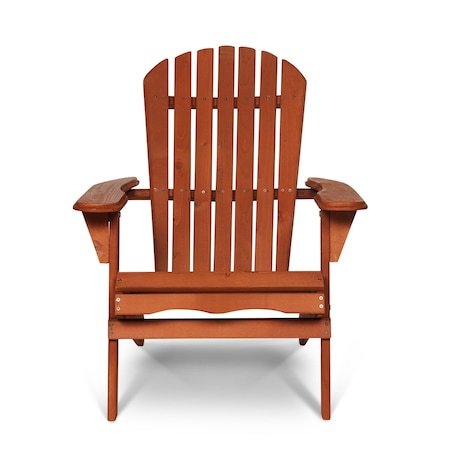 Homeroots 32" Battleship Gray and Natural Wood Heavy Duty Plastic Outdoor Adirondack Chair 558551