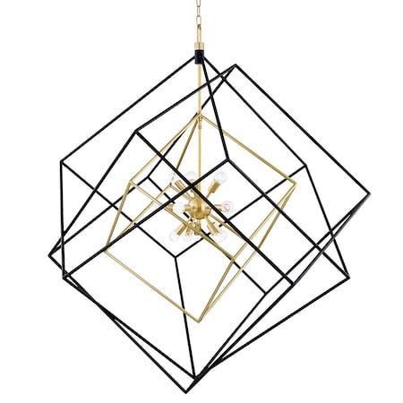 Hudson Valley Lighting Roundout 15 Light Chandelier 42 In. Aged Brass/Black 1255-AGB/BK