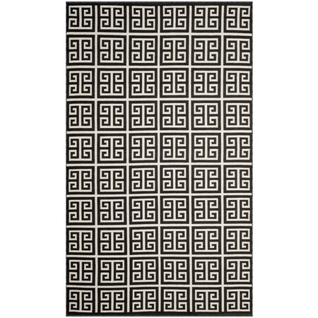 Safavieh Montauk Hand Woven Medium Rectangle Area RugBlack & Ivory 4 x 6 ft. MTK724D-4
