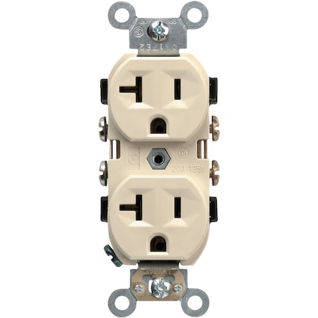 Leviton 20A Ivory Heavy-Duty 5-20R Duplex Outlet S01-CR20-IS