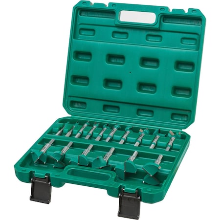 Grizzly Pro Tungsten Carbide Hex Shank Forstner Bit Set, 16 Pc. 1/4" - 2-1/8" T33696