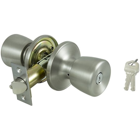 Prosource Entry Knob, Stainless Steel, Brass, KW1 Keyway, 3 Grade TS600V-PS