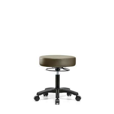 Blue Ridge Ergonomics Vinyl Mini-Stool, Desk, Casters, Taupe BR-VDHMS-RG-RC-8809