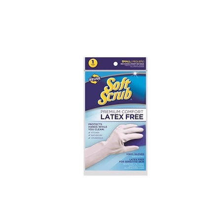 Soft Scrub Vinyl Cleaning Gloves S White 1 pair 12611-26