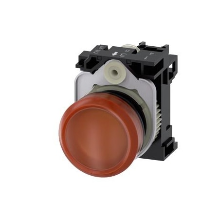 Siemens Indicator lights, 22 mm, round, plastic, amber, lens, smooth 3SU1106-6AA00-1AA0-ZY13
