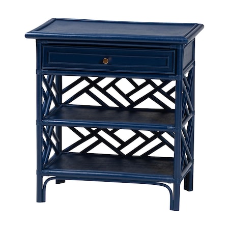 Bali & Pari Tiaret Natural Rattan Nightstand, Blue 259-14197-ZORO