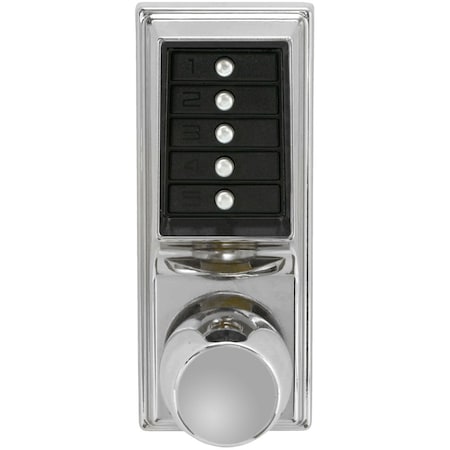 Dormakaba Grade 1 Pushbutton Cylindrical Knob Lock, Combination Entry Function Only, 2-3/4in Backset, 1/2in T 1011-026-41