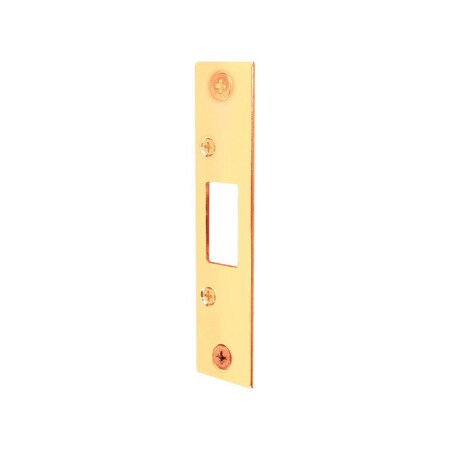 Defender Security Deadbolt Strike, 4-7/8 in L, 1-1/8 in W, Steel, Brass E2432