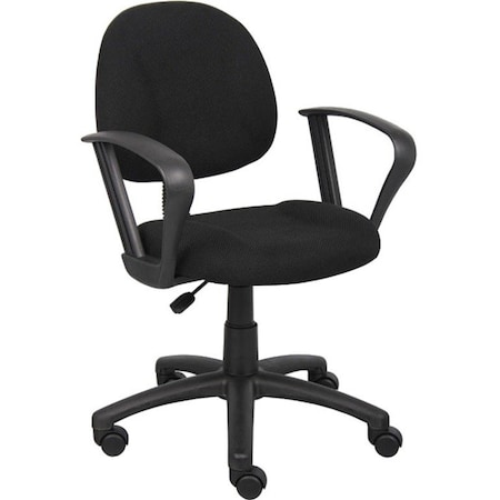 Boss B317 Posture Deluxe Office Task Chair, 25 in W 25" L 40" H, Loop, Tweed Seat B317-BK
