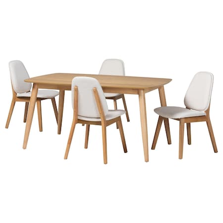 Baxton Studio Jennica 5-Piece Dining Set 261-14269-13283-ZORO