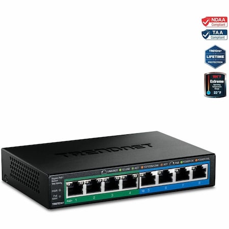 Trendnet 8-PORT GREENNET GIGABIT POE+ SWITCH 4 POE+, 4 NON-POE TPE-TG44G