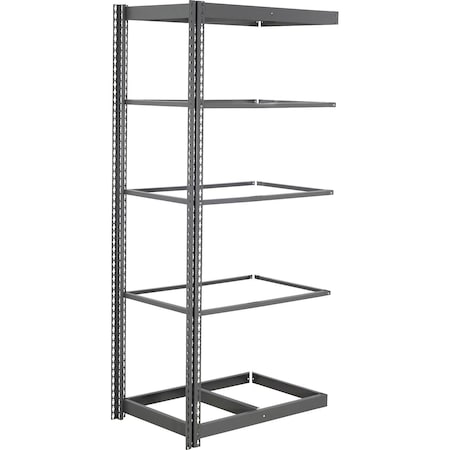 Global Industrial 5 Shelf, Commercial Duty Boltless Shelving, Add On, 48"W x 12"D x 84"H, No Deck B3153806