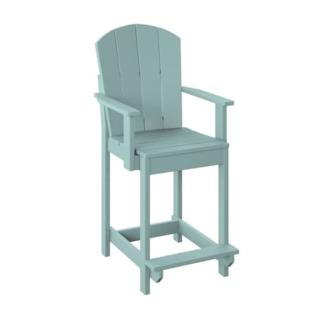 Polybird FANBACK DINING CHAIR "COUNTER HEIGHT".        SAGE POLYBIRD P8-C