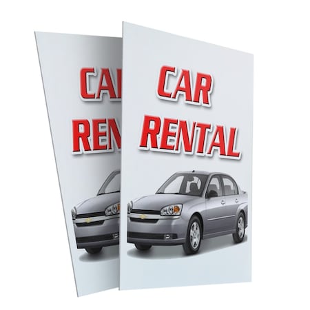 Signmission Car Rental, Plastic Signs Only 24 Inch x 36 Inch, Corrugated Plastic, 2PK CSB-2436-2PACK-Car Rental