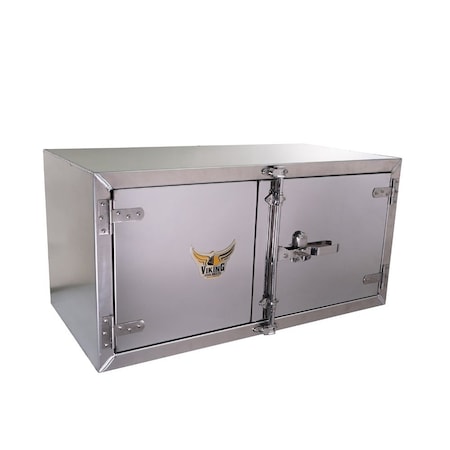 Mytee Products 24 inx24 inx48 in Aluminum Trailer Underbody Tool Box w/ Diamond Plate Double Doors TBAL242448-PL
